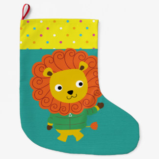Beautiful Colourful Lion for Kids, Baby Large Christmas Stocking