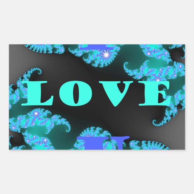 Beautiful colourful Love universe vector design ar Rectangular Sticker (Front)