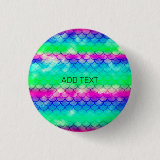 Beautiful colourful mermaid motifs 3 cm round badge
