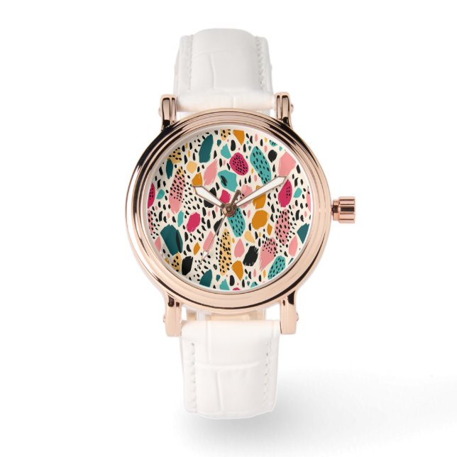 Beautiful Colourful Modern Animal Print Watch (Front)