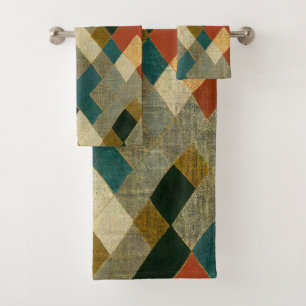 Beautiful Colourful Modern Pattern Bath Towels Set