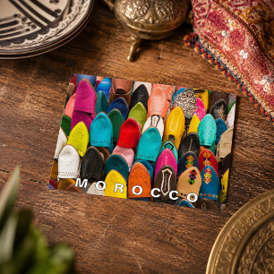 Beautiful Colourful Moroccan Handmade Slippers Postcard