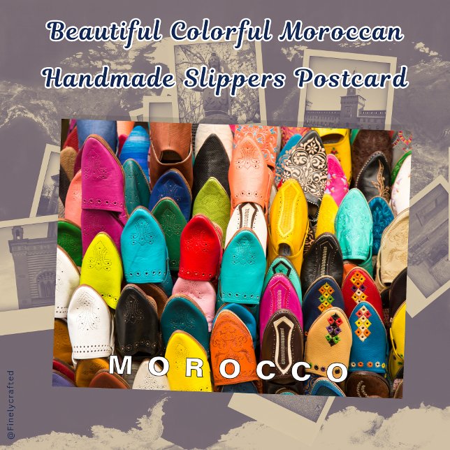 Beautiful Colourful Moroccan Handmade Slippers Postcard (Creator Uploaded)