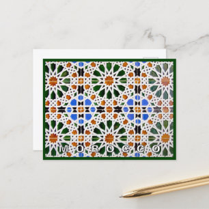 Beautiful Colourful Moroccan Zellij Tile Postcard