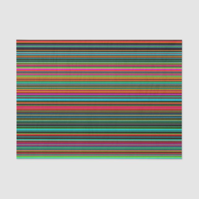 Beautiful Colourful Multicolored Stripe Pattern Tissue Paper (Front)