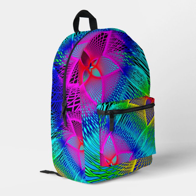 Beautiful Colourful Neon Lights Backpack (Back Corner Left)