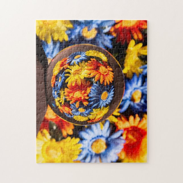 Beautiful Colourful Orb Flower Reflection  Jigsaw Puzzle (Vertical)