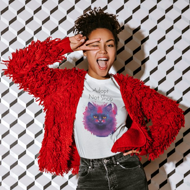 Beautiful Colourful Painted Cat Art T-Shirt (Creator Uploaded)