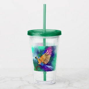Beautiful Colourful Parrot Acrylic Tumbler