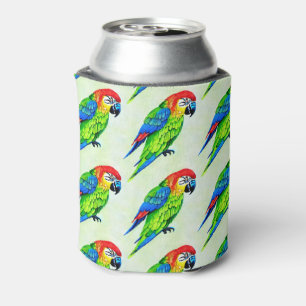 Beautiful Colourful Parrot Pattern  Can Cooler