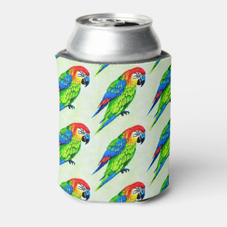 Beautiful Colourful Parrot Pattern Can Cooler