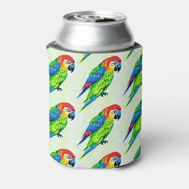 Beautiful Colourful Parrot Pattern  Can Cooler (Can Back)