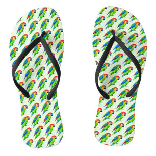 Beautiful Colourful Parrot Pattern  Flip Flops