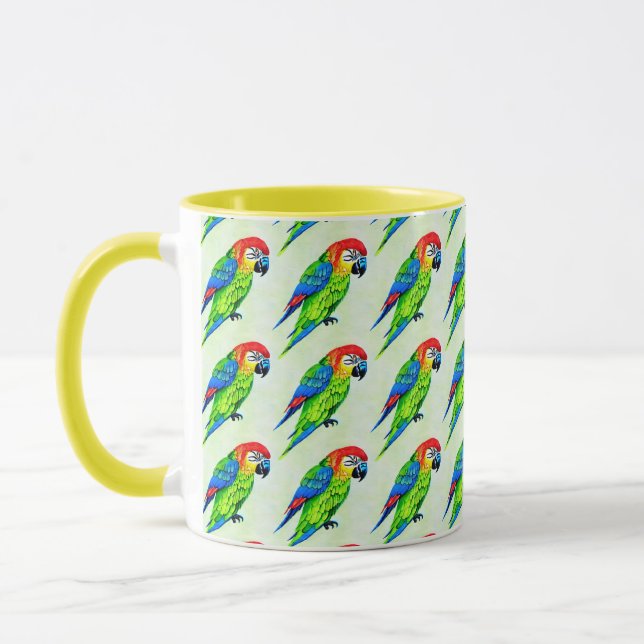 Beautiful Colourful Parrot Pattern  Mug (Left)