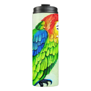 Beautiful Colourful Parrot Pattern Thermal Tumbler