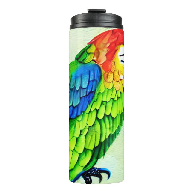Beautiful Colourful Parrot Pattern Thermal Tumbler (Front)