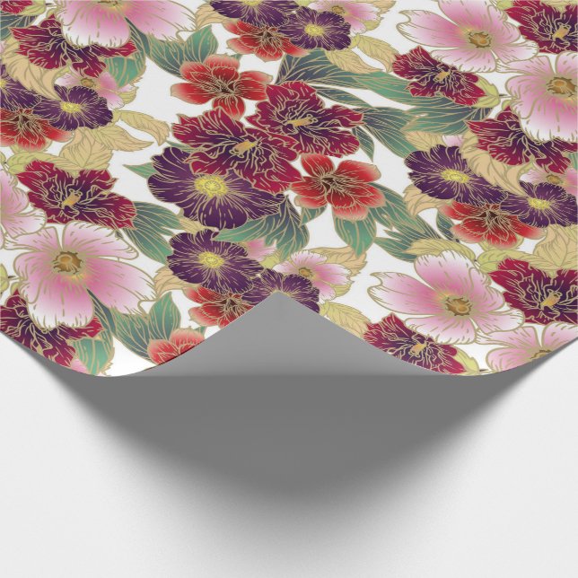 Beautiful Colourful Pattern with Floral Elements  Wrapping Paper (Corner)