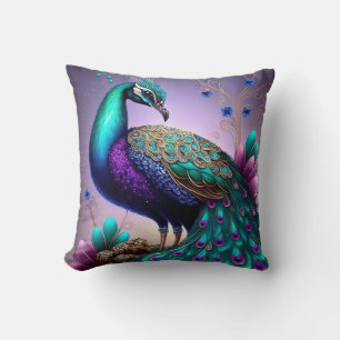 Beautiful Colourful Peacock Peafowl Bird Wildlife Cushion