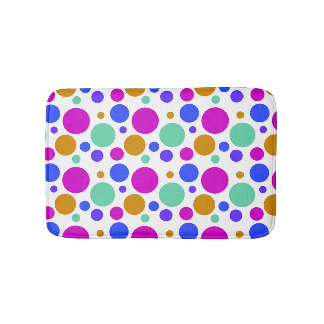 Beautiful Colourful Polka Dots Pattern Bath Mat (Front)