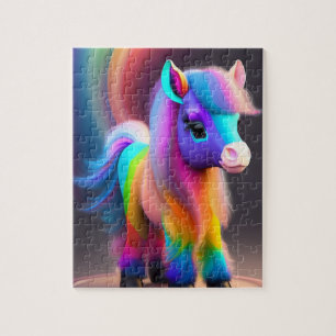 Beautiful Colourful Pony With Rainbow, Baby Pony Jigsaw Puzzle
