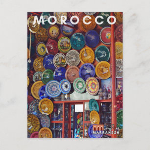 Beautiful Colourful Pottery of Morocco Marrakesh  Postcard