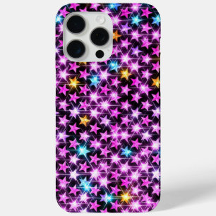 beautiful colourful purple shiny stars iPhone 15 pro max case