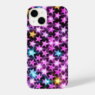 beautiful colourful purple shiny stars iPhone 14 case