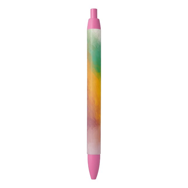 Beautiful Colourful Rainbow Colours Template Blue Ink Pen (Front Vertical)
