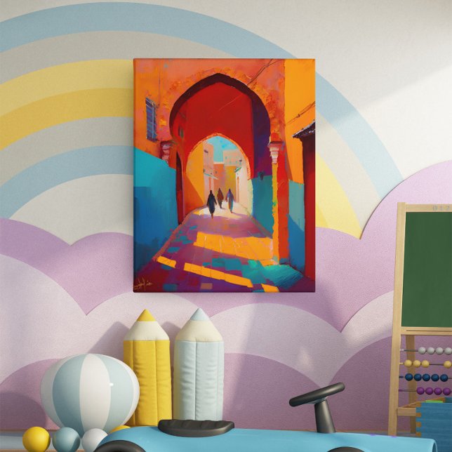 Beautiful Colourful Red Medina Morocco Marrakech Canvas Print (Creator Uploaded)