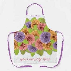 Beautiful Colourful Roses Love You Mum Floral Apro Apron