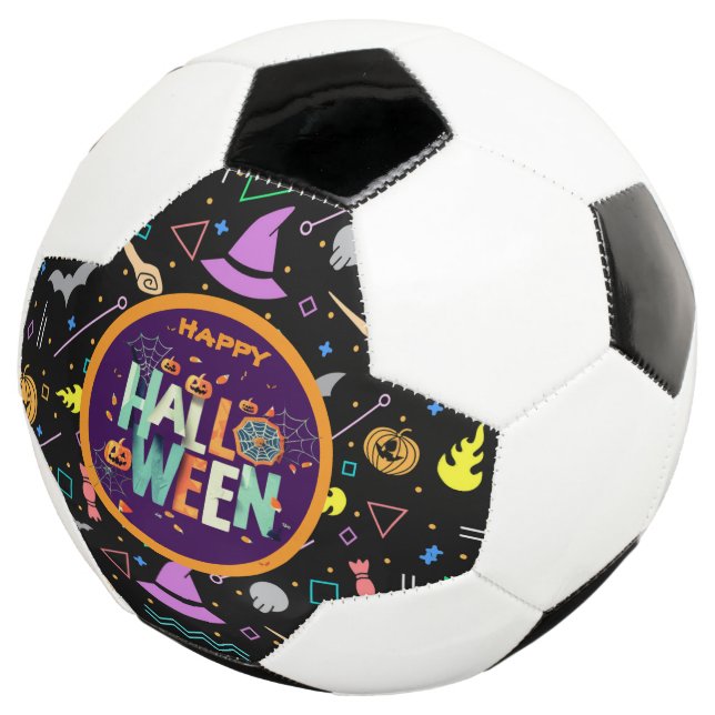 Beautiful Colourful Scary Halloween Patterns Football (Three Quarter)