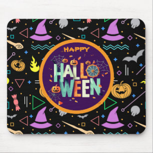Beautiful Colourful Scary Halloween Patterns Mouse Mat