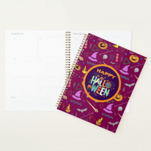 Beautiful Colourful Scary Halloween Patterns Planner