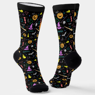 Beautiful Colourful Scary Halloween Patterns Socks