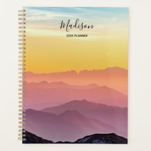 Beautiful Colourful Sky Mountains Personalised Planner