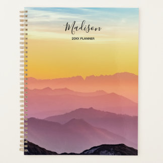 Beautiful Colourful Sky Mountains Personalised Planner