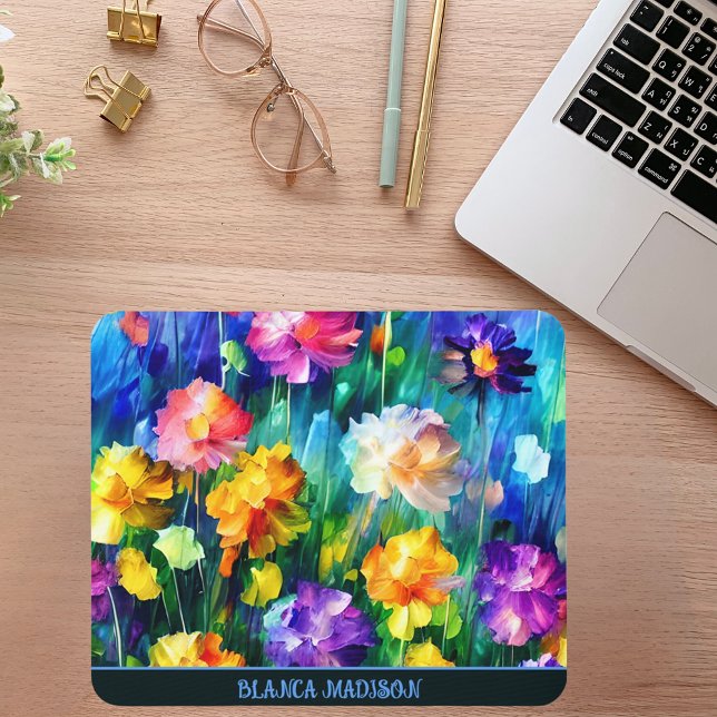 Beautiful Colourful Standout Floral Pattern Mouse Mat (Creator Uploaded)
