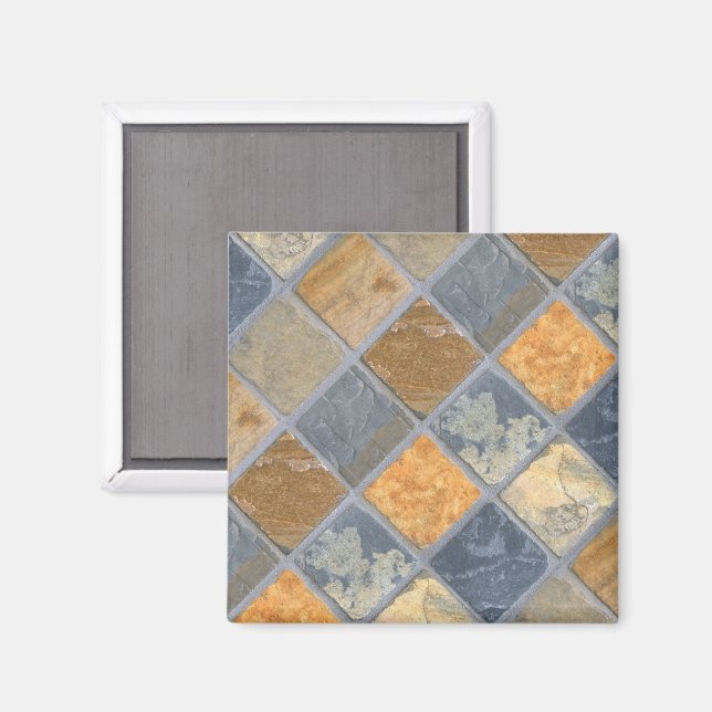 Beautiful Colourful Stone Tile in Rows Magnet (Front/Back)