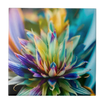 Beautiful Colourful Succulent Ceramic Tile