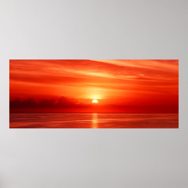 Beautiful colourful sunrise at the sea with dramat poster (Front)