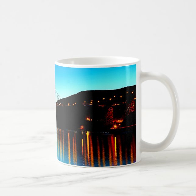 Beautiful Colourful Sunset At Golden Gate Bridge Coffee Mug (Right)