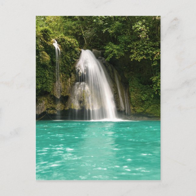 Beautiful Colourful Tropical Waterfall Nature Postcard (Front)