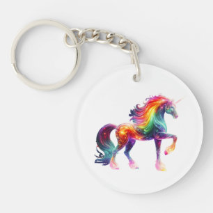 Beautiful Colourful Unicorn  Key Ring