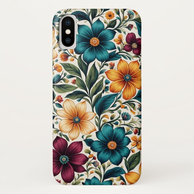 Beautiful Colourful Vibrant Spring Floral Pattern Case-Mate iPhone Case (Back)