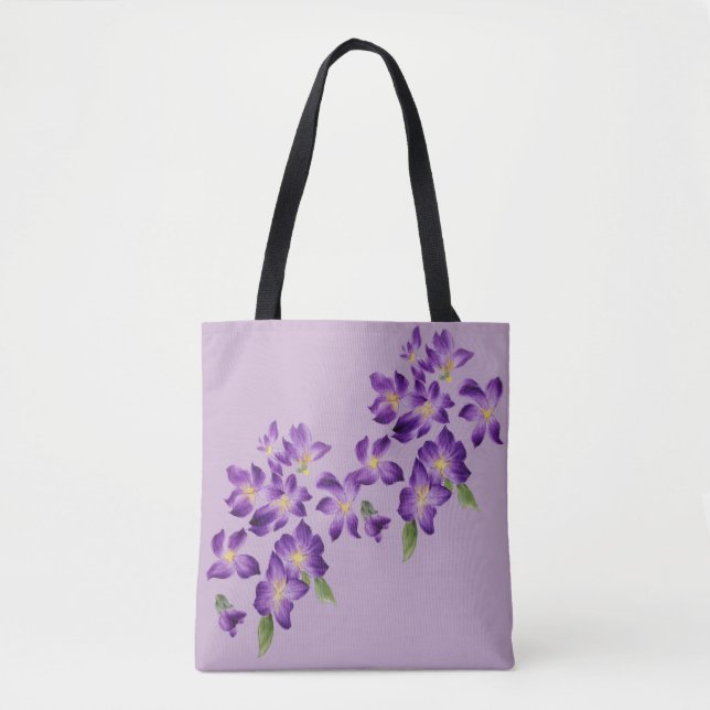 Beautiful Colourful Violet Flowers Tote Bag (Front)