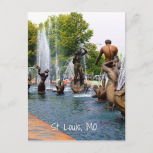 Beautiful Colourful Water Sculpture Fountains Phot Postcard