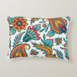 Beautiful Colourful Watercolors Paisley Pattern Decorative Cushion<br><div class="desc">Elegant colourful watercolors ethnic vintage floral paisley illustration in a seamless pattern over customisable white background.</div>