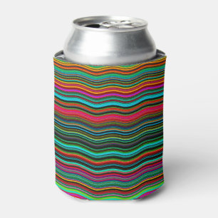 Beautiful Colourful Wavy Stripe Pattern Can Cooler