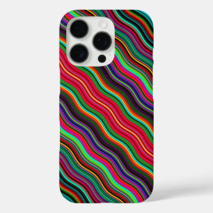 Beautiful Colourful Wavy Stripe Pattern iPhone 16 Pro Case