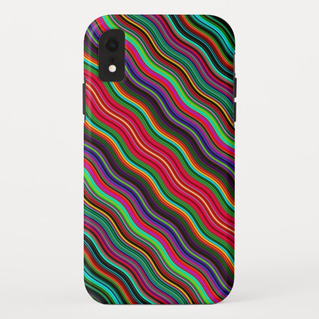 Beautiful Colourful Wavy Stripe Pattern Case-Mate iPhone Case (Back)